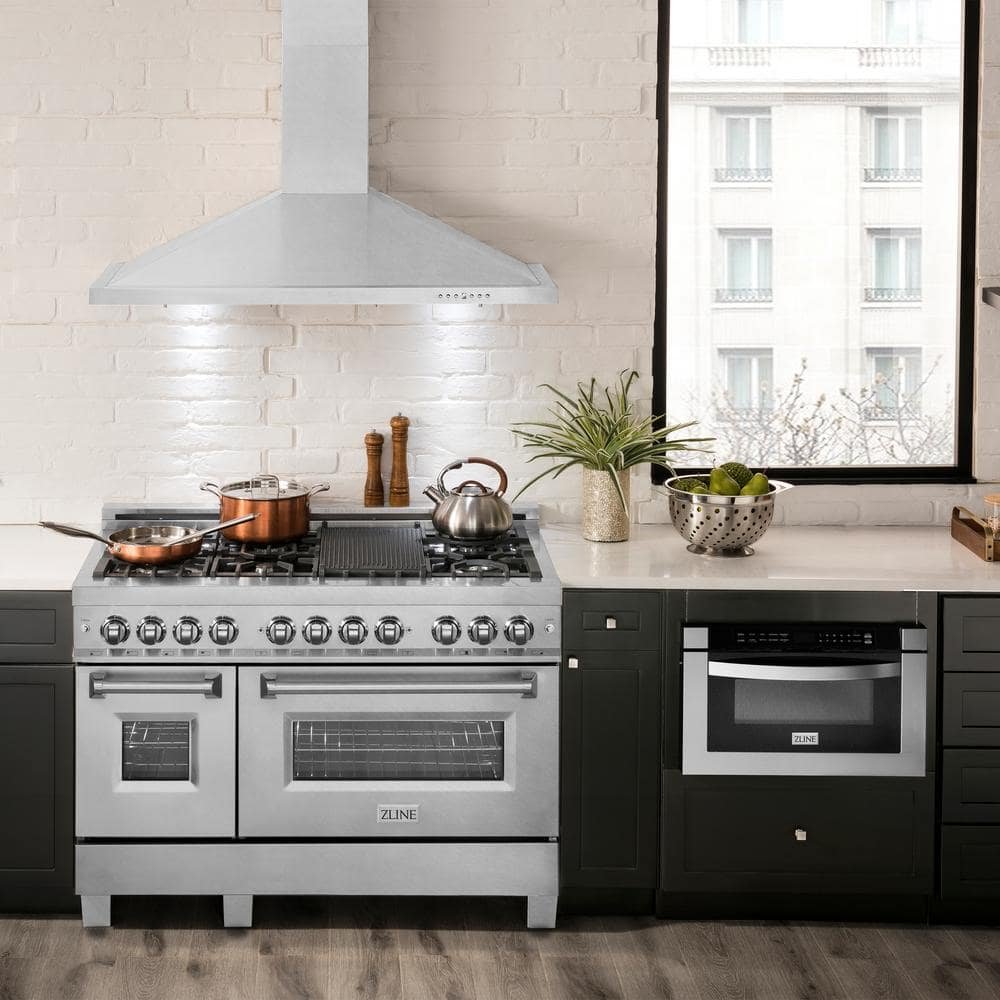 48 in. 400 CFM Convertible Vent Wall Mount Range Hood in Fingerprint Resistant Stainless Steel - Image 2