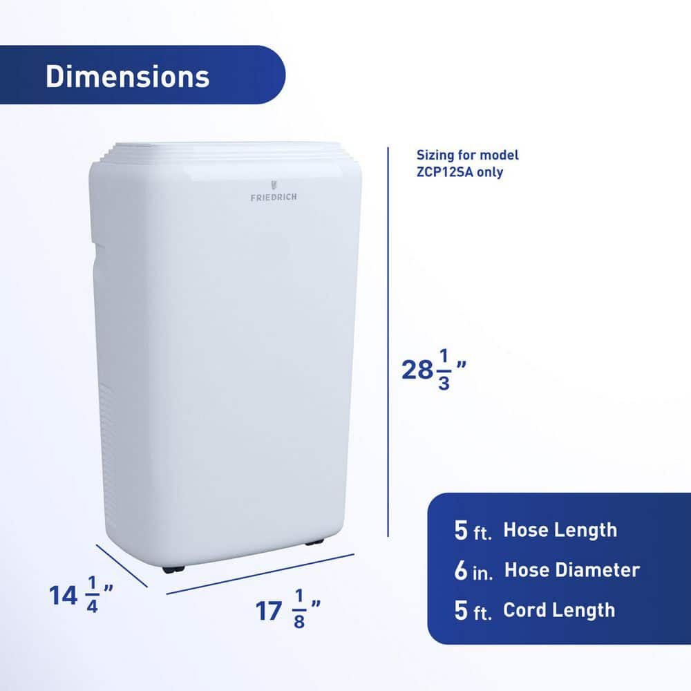6,000 BTU Portable Air Conditioner Cools 300 sq. ft. with Dehumidifier in White - Image 3