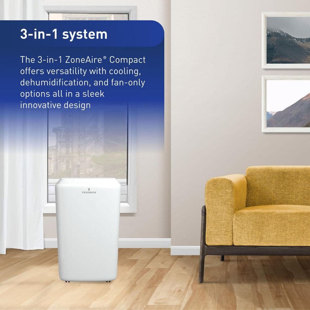 6,000 BTU Portable Air Conditioner Cools 300 sq. ft. with Dehumidifier in White - Image 2