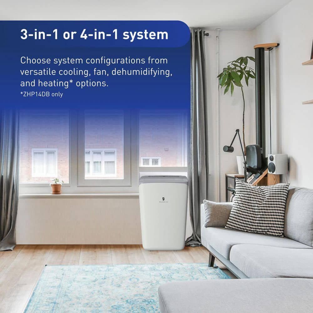 11,000 BTU Portable Air Conditioner Cools 500 sq. ft. with Dual Hose in White - Image 2