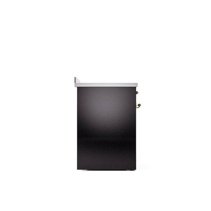 Nostalgie II 30 in. 4 Zone Freestanding Induction Range in Glossy Black with Brass - Image 2