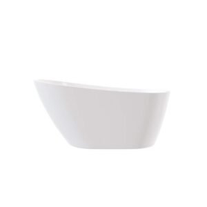 Luna 55 in. x 30.7 in. Acrylic Soaking Freestanding Bathtub with Reversible Drain in White