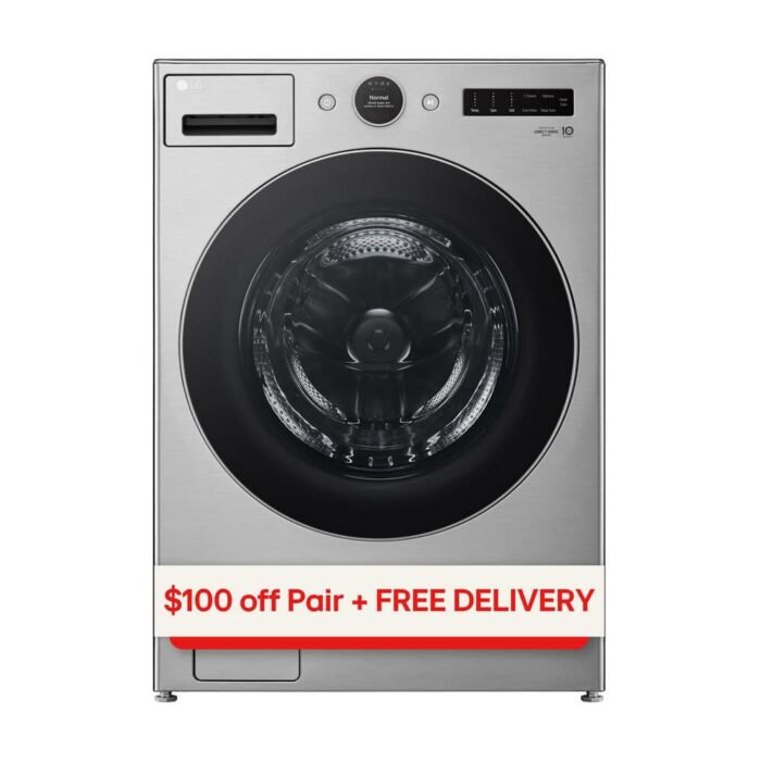4.5 cu. ft. Stackable Smart Front Load Washer in Graphite Steel with AI Digital Dial, Steam and TurboWash360