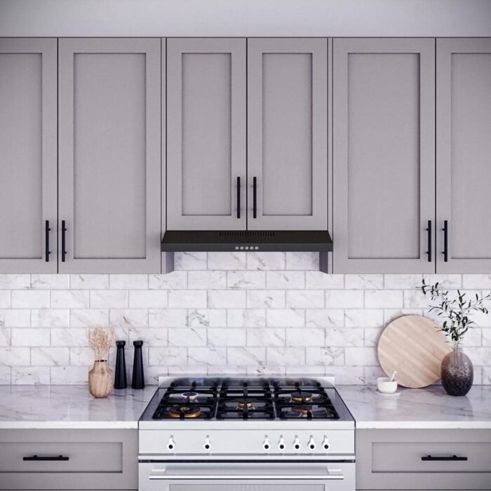 30 in. Castellaro Ductless Under Cabinet Range Hood in Grit Black with Mesh Filters, Push Button Control, LED Light - Image 3