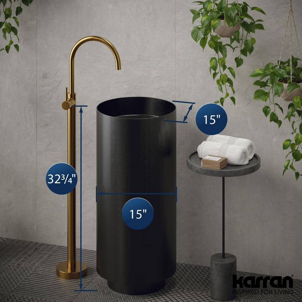 CCP100 32-3/4 in. Stainless Steel Pedestal Sink in Gunmetal Grey - Image 4