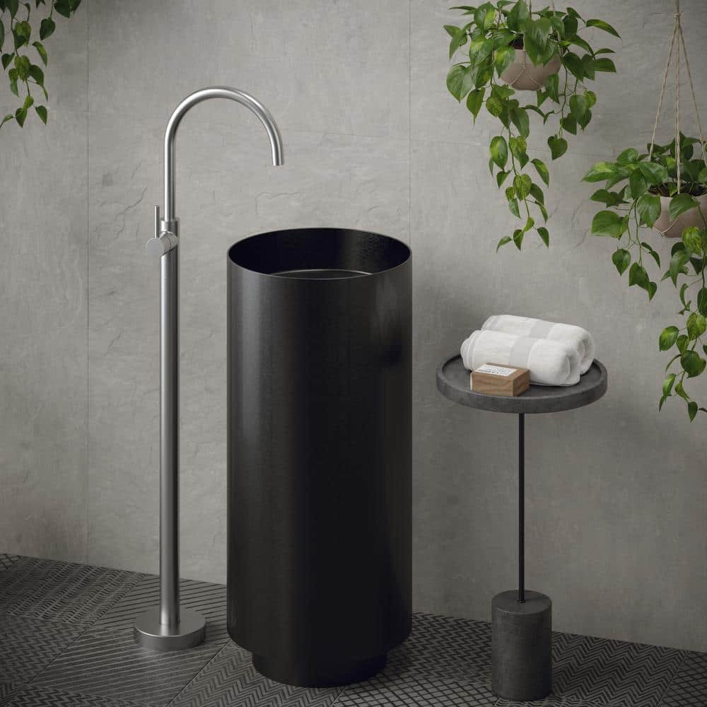CCP100 32-3/4 in. Stainless Steel Pedestal Sink in Gunmetal Grey - Image 2