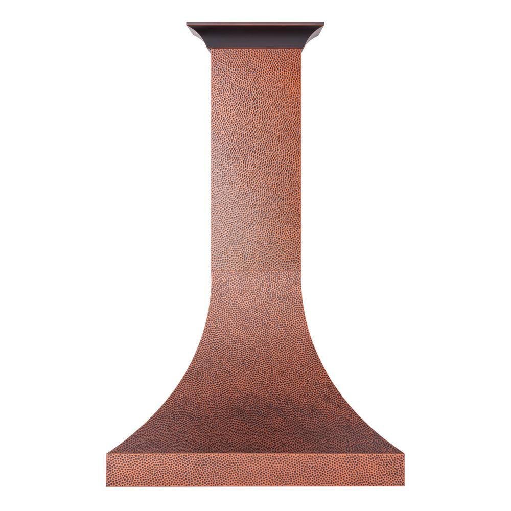 36 in. 700 CFM Ducted Vent Wall Mount Range Hood in Hand Hammered Copper - Image 2