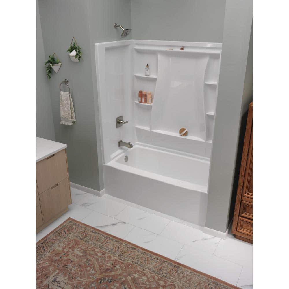 Classic 500 60 in. x 32 in. Alcove Deep Soaking Bathtub with Left Drain in High Gloss White - Image 2