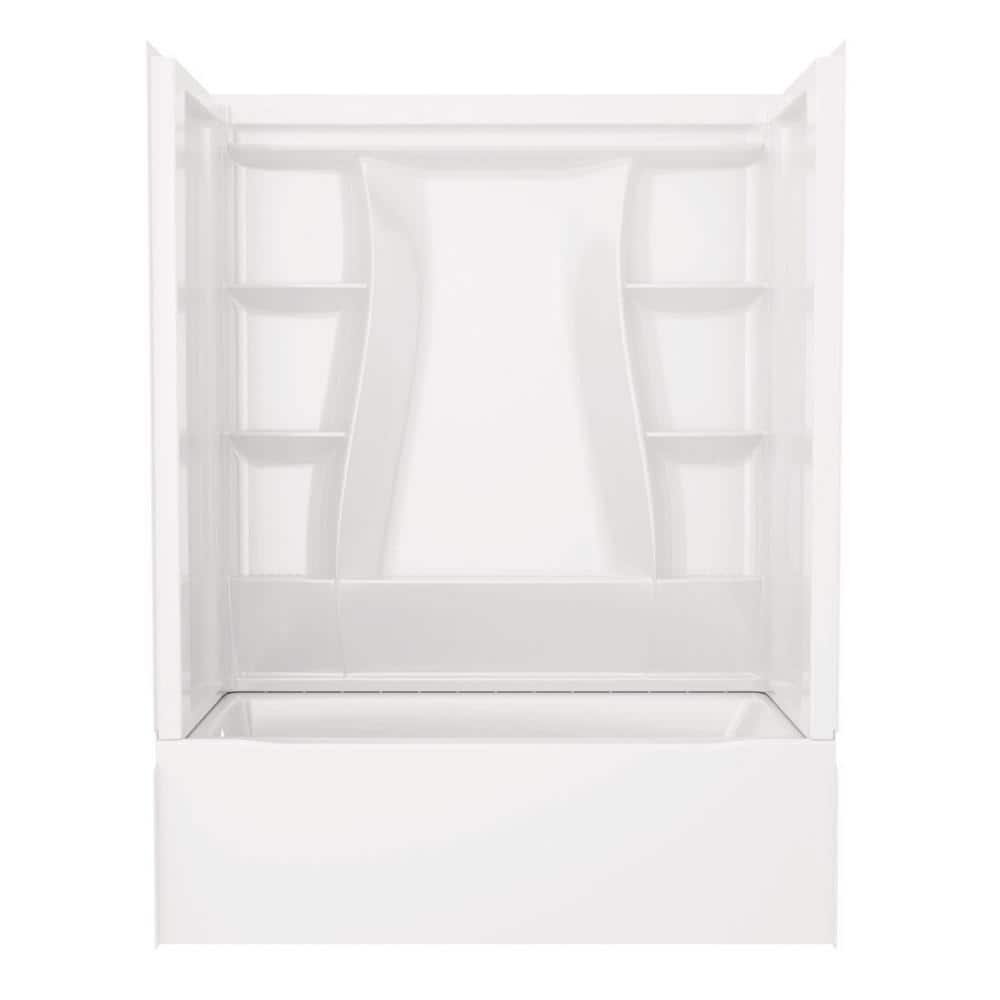 Classic 500 Left Drain 60 in. x 30 in. Alcove Tub/ Shower Combo Unit in High Gloss White