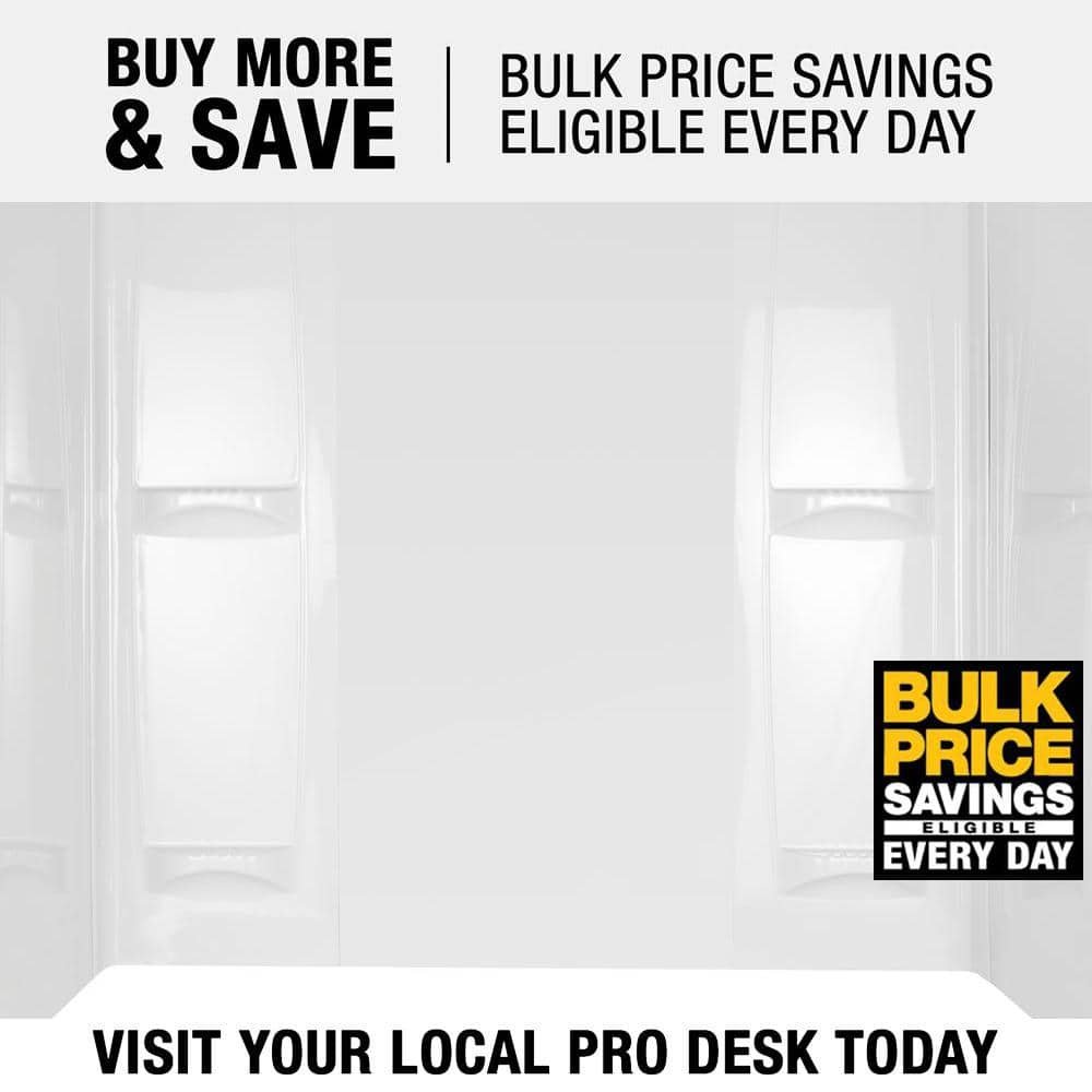 Pro-Series 60 in. W x 57 in. H Five Piece Glue Up Bathtub Surrounds in High Gloss White - Image 4