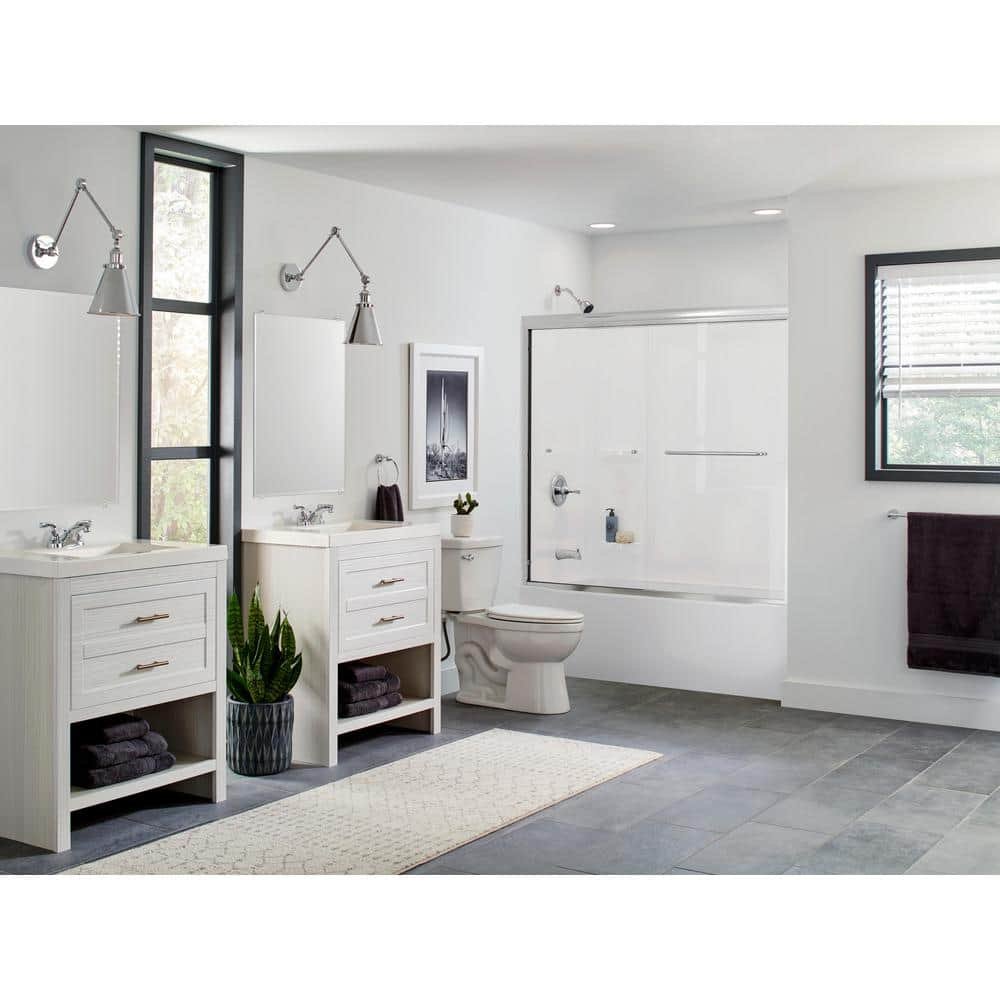 Pro-Series 60 in. W x 57 in. H Five Piece Glue Up Bathtub Surrounds in High Gloss White - Image 2