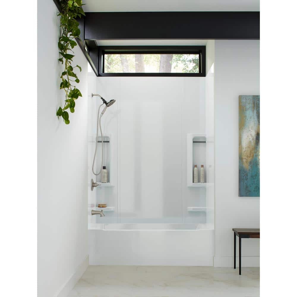 Galiant 60 in. W x 80 in. H Five Piece Glue Up Composite Bathtub or Shower Surrounds in High Gloss White