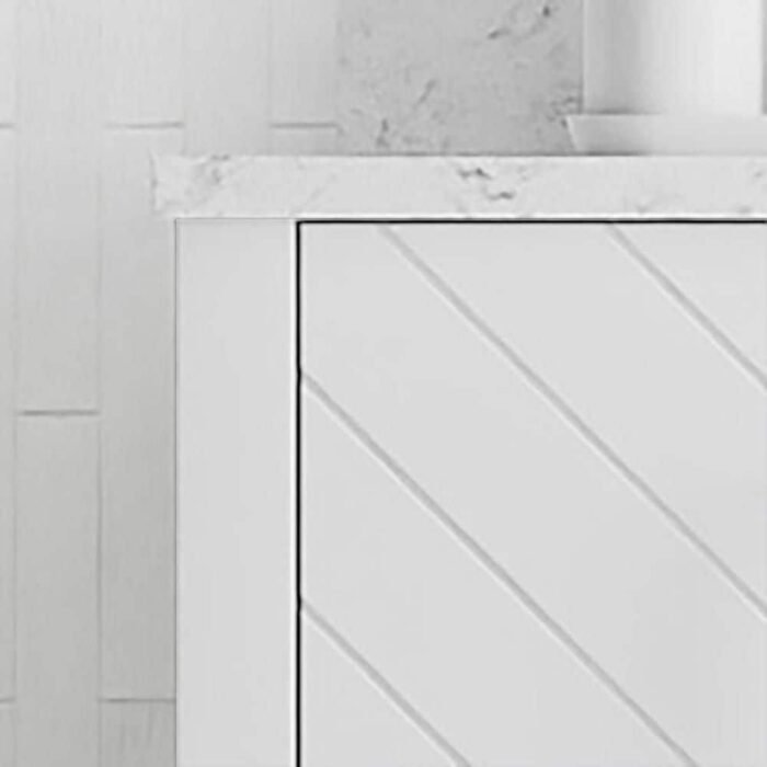 Baybarn 60 in. Double Sink Gray Bath Vanity with White Engineered Carrara Top (Assembled) - Image 4