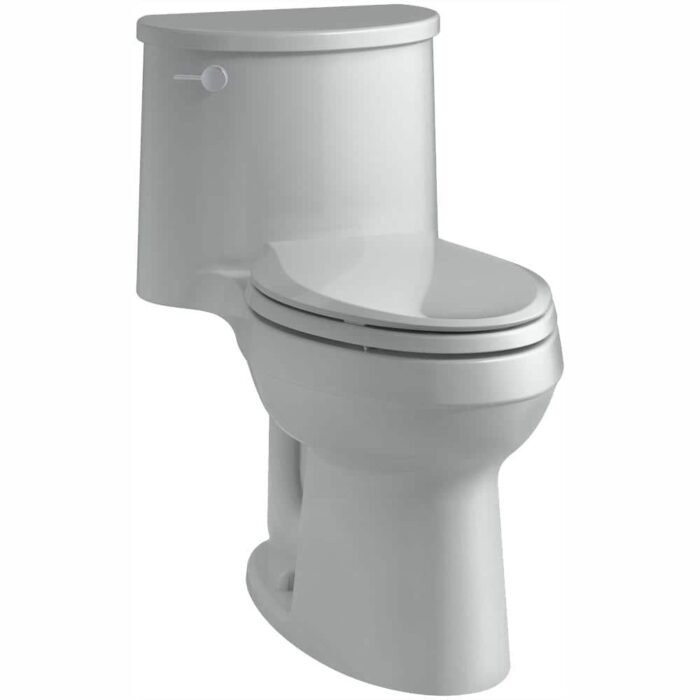 Adair 12 in. Rough In 1-Piece 1.28 GPF Single Flush Elongated Toilet in Ice Grey Seat Included
