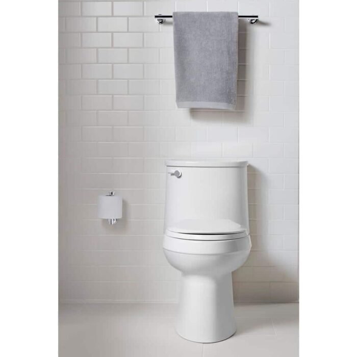 Adair 12 in. Rough In 1-Piece 1.28 GPF Single Flush Elongated Toilet in Ice Grey Seat Included - Image 2