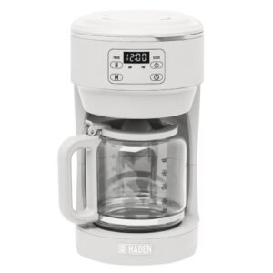 Chelsea 10 Cup Ivory / Chrome Drip Coffee Maker with Keep-Warm Function and Delay Brew Setting