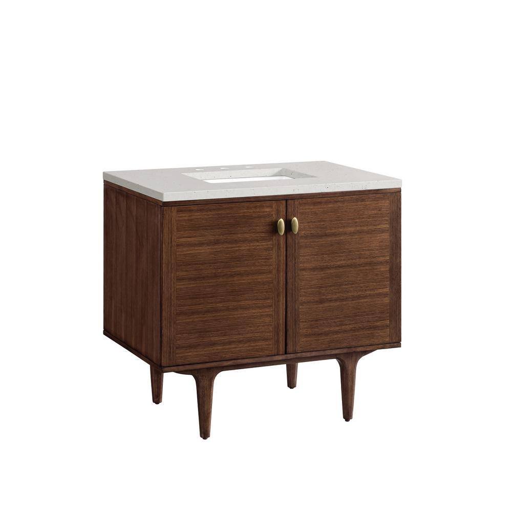 Amberly 36.0 in. W x 23.5 in. D x 34.7 in. H Single Bathroom Vanity Mid-Century Walnut and Lime Delight Top - Image 2