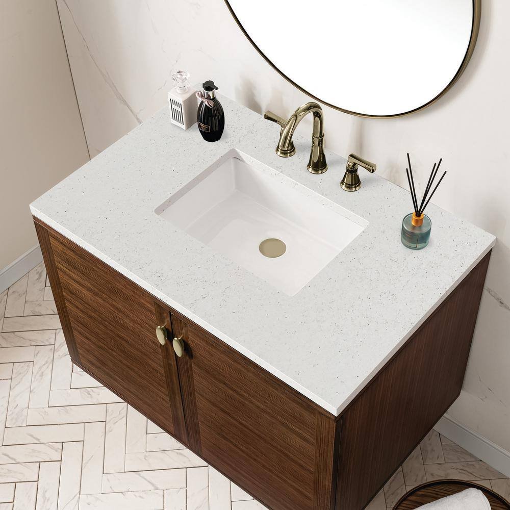 Amberly 36.0 in. W x 23.5 in. D x 34.7 in. H Single Bathroom Vanity Mid-Century Walnut and Lime Delight Top - Image 3