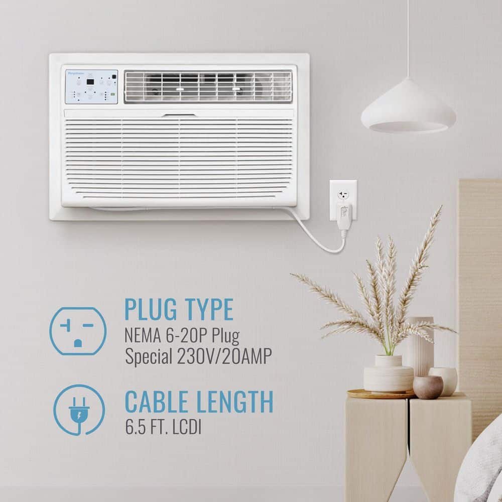 14,000 BTU 230V Through-the-Wall Air Conditioner Cools 700 Sq. Ft. with Heater in White - Image 4