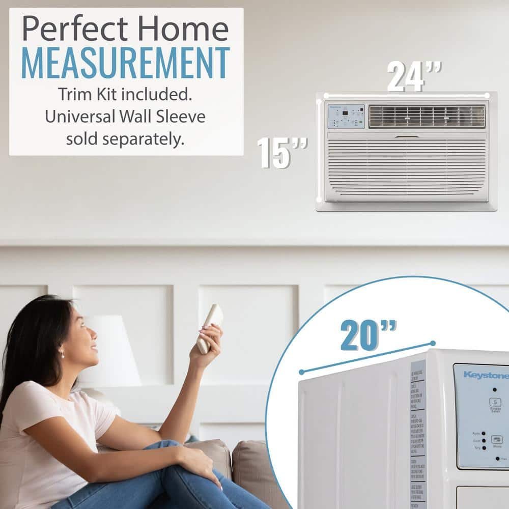14,000 BTU 230V Through-the-Wall Air Conditioner Cools 700 Sq. Ft. with Heater in White - Image 2