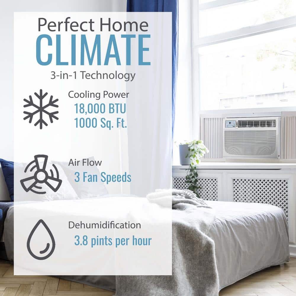 18,000 BTU 230V Window Air Conditioner Cools 1000 Sq. Ft. with ENERGY STAR and Remote in White - Image 3