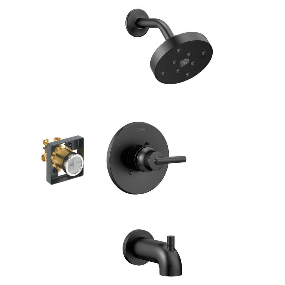 Trinsic Single Handle 1-Spray Tub and Shower Faucet 1.75 GPM in Matte Black Valve Included