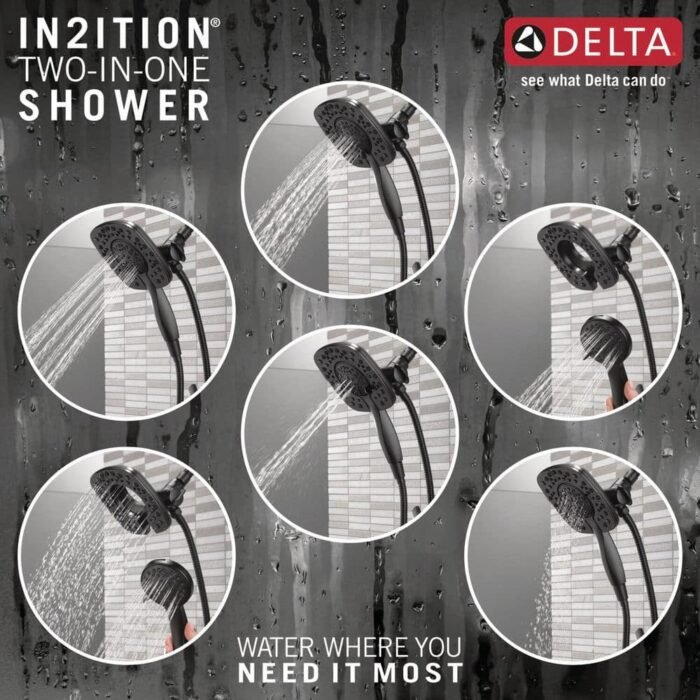 Ashlyn In2ition Single Handle 4-Spray Tub and Shower Faucet 1.75 GPM in Matte Black Valve Included - Image 3