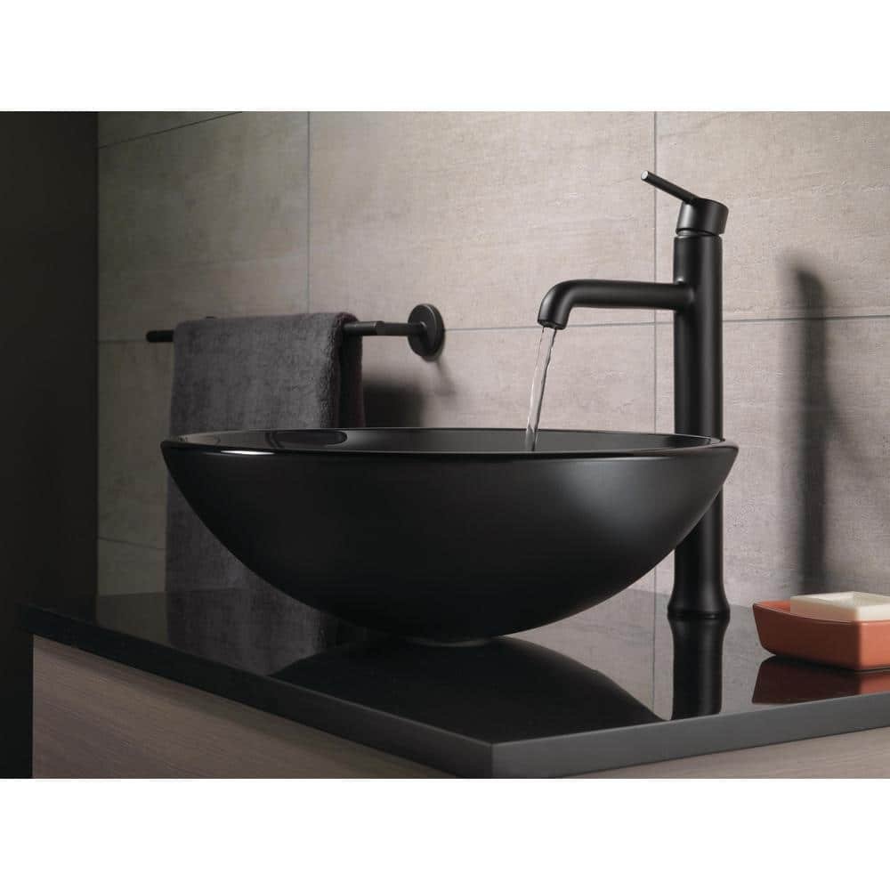Trinsic Single Hole Single-Handle Vessel Bathroom Faucet in Matte Black - Image 2