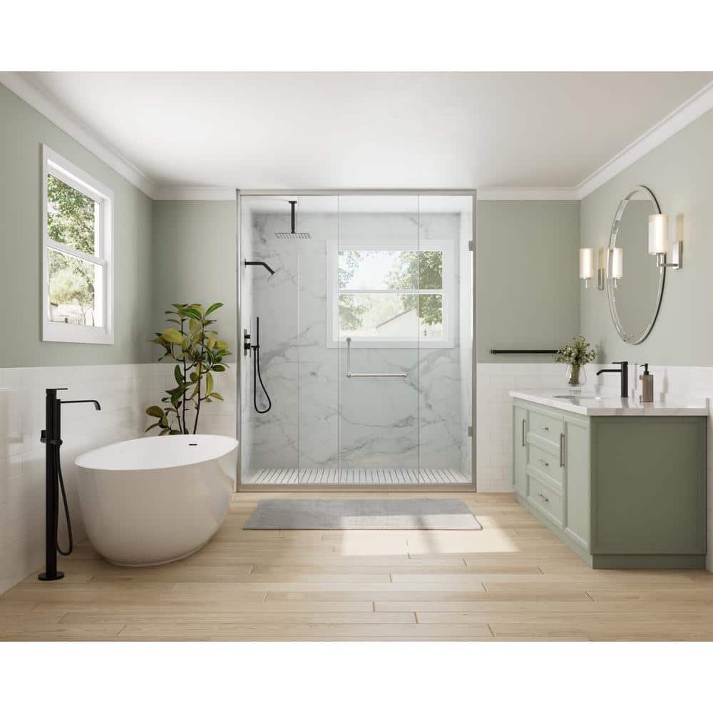 3-Spray 10 and 6 in. Dual 3 in 1 Ceiling Mount Fixed and Handheld Shower Head 2.5 GPM in Matte Black Valve Included - Image 2