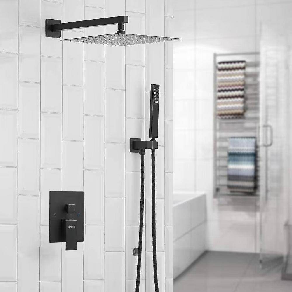 Single Handle 2-Spray Shower Faucet 2.5 Gpm with 180В° Swivel, Adjustable Flow Rate in Matte Black - Image 2