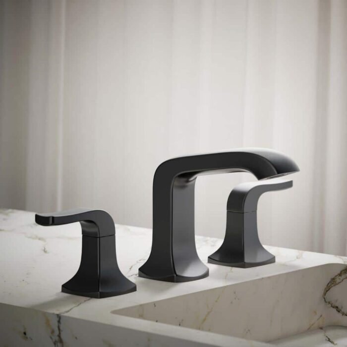 Rubicon 8 in. Widespread Double Handle Bathroom Faucet in Matte Black - Image 2