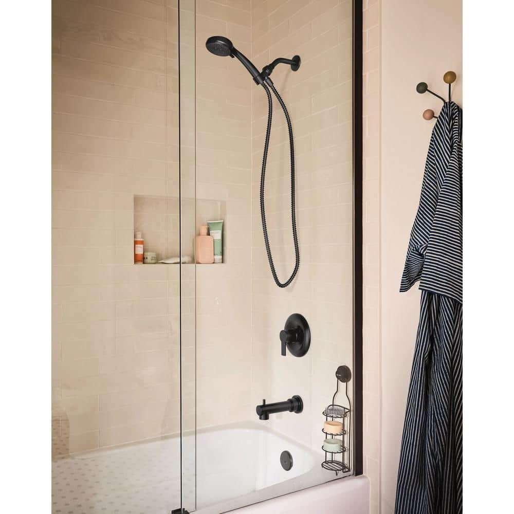 Meena Single Handle 4-Spray 4 in. Tub and Shower Faucet 1.75 GPM in. Matte Black (Valve Included) - Image 2