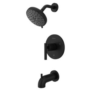 Zeelan Single Handle 6-Spray Tub and Shower Faucet Trim 1.8 GPM 5 in. in Matte Black Valve Included
