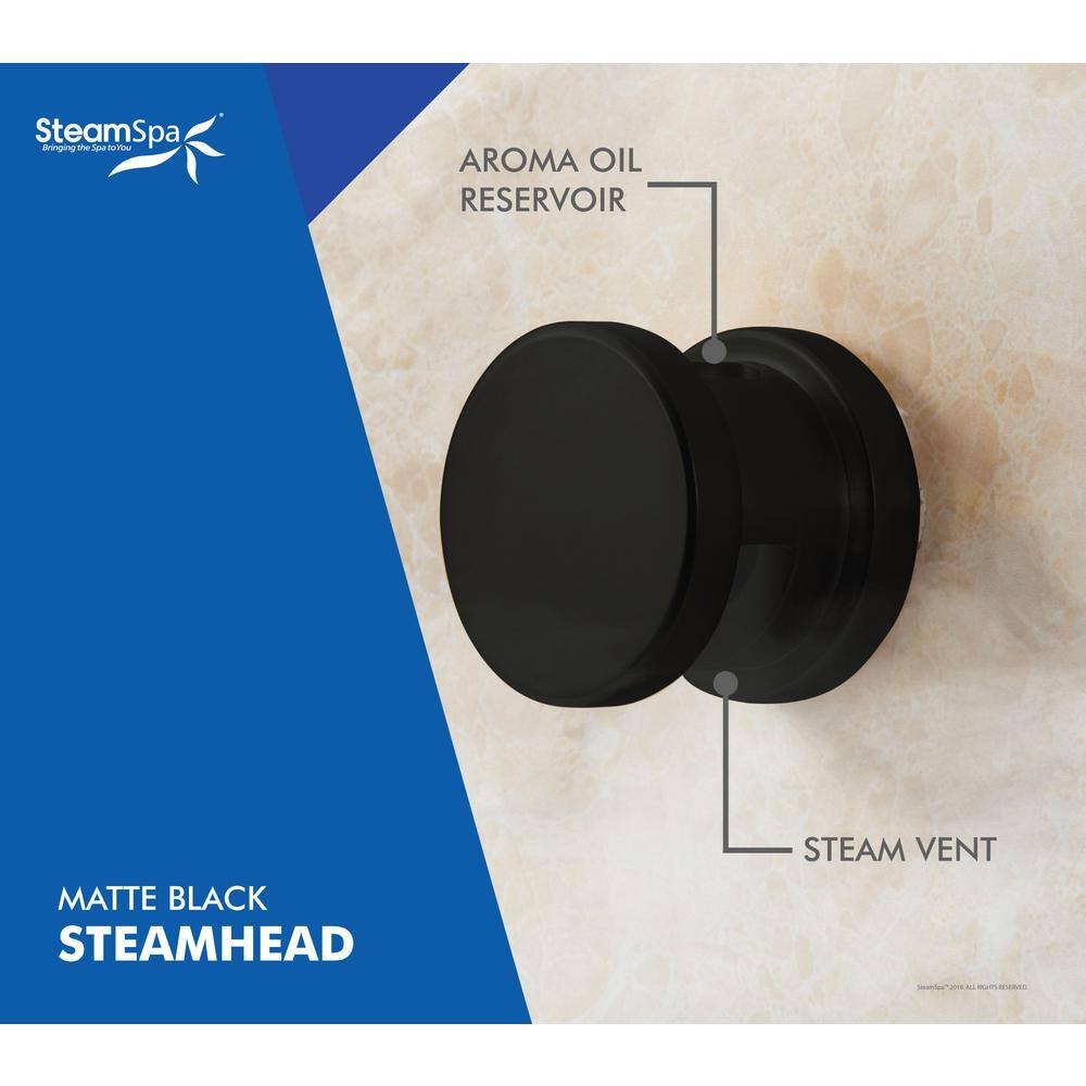 Oasis Series 7.5kW Steam Bath Generator Package with Continuous Steam and Quick Start Technology in Matte Black - Image 4