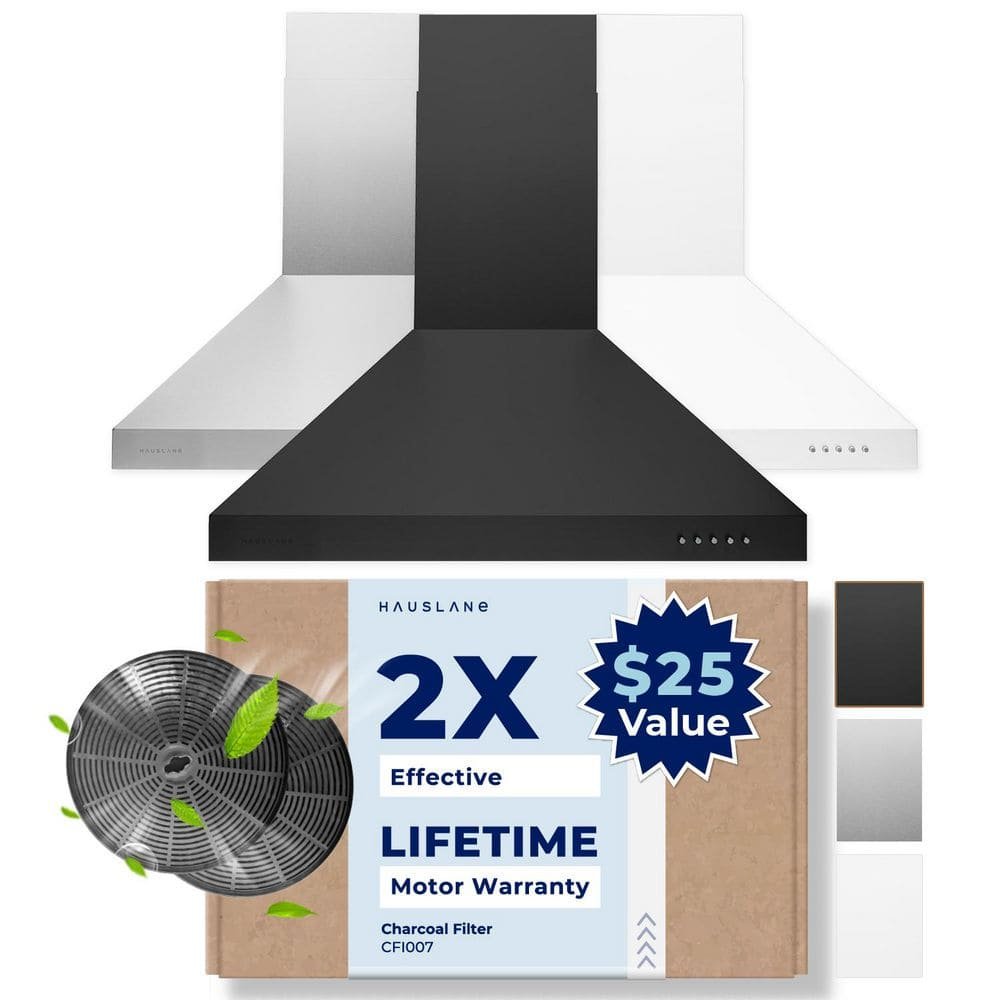 30 in. Convertible Wall Mount Range Hood with Changeable LED Aluminum Mesh Filters in Matte Black