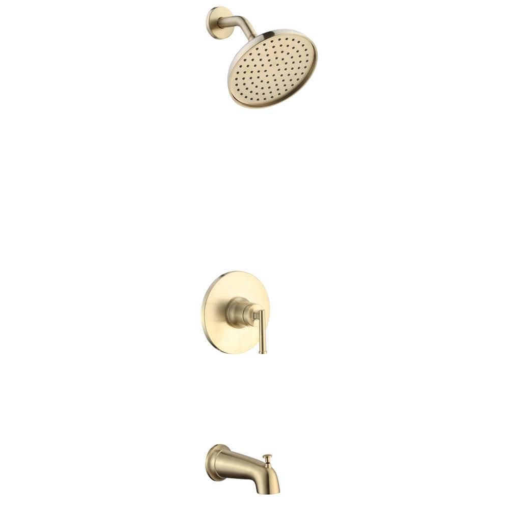 Oswell Single Handle 1-Spray Tub and Shower Faucet 1.8 GPM in Matte Gold (Valve Included)