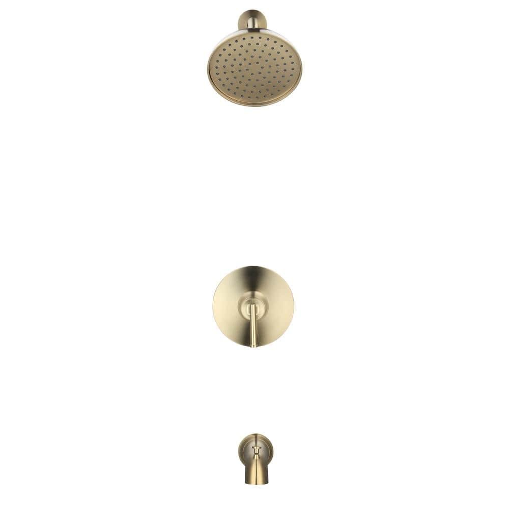 Oswell Single Handle 1-Spray Tub and Shower Faucet 1.8 GPM in Matte Gold (Valve Included) - Image 2