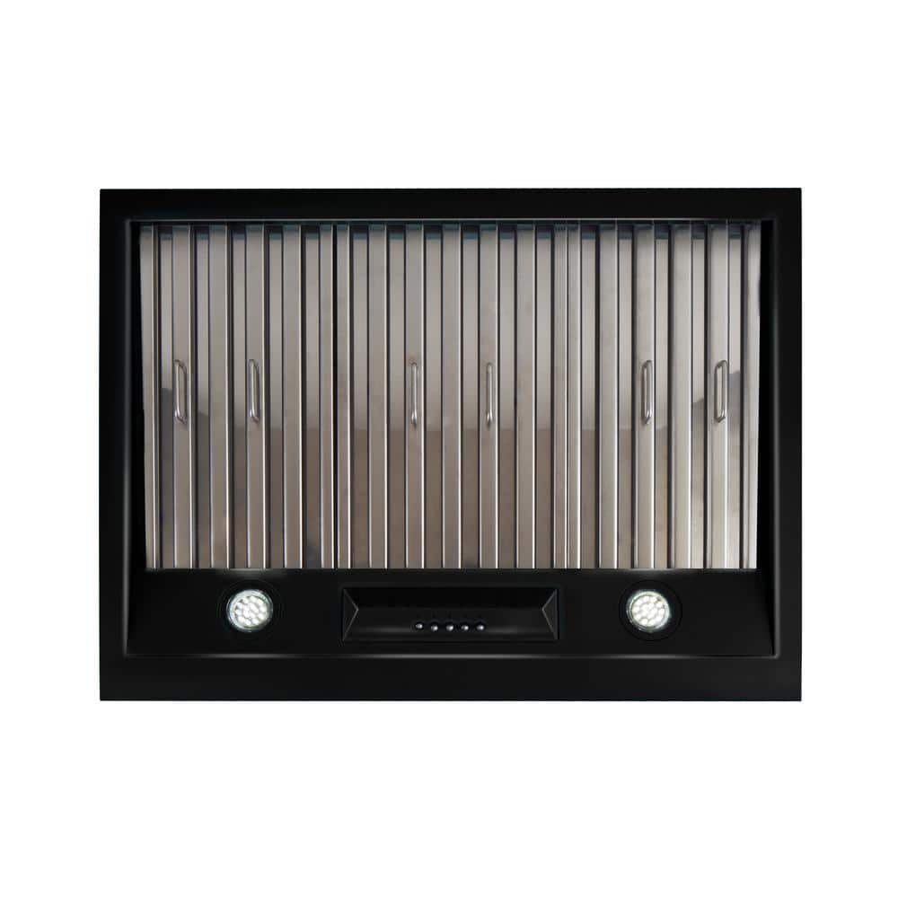 Classic Retro 30 in. 700 CFM Ducted Under Cabinet Retro Range Hood with LED Lighting in Midnight Black - Image 2