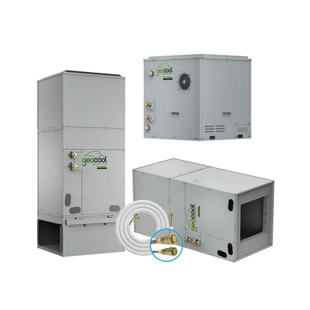 GeoCool Geothermal 48k BTU 4-Ton Horizontal Split Heat Pump System-Left/Right Return-50 ft. Line Set