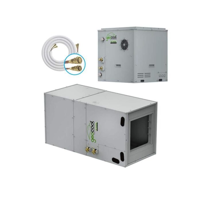 GeoCool Geothermal 60k BTU 5-Ton Horizontal Split Heat Pump System-Left/Right Return-25 ft. Line Set