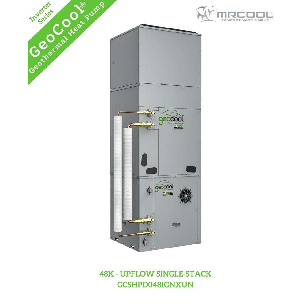 GeoCool Geothermal 48k BTU 4-Ton Vertical Upflow Single-Stack System with Quick Connect Line Set-Bottom Return - Image 2