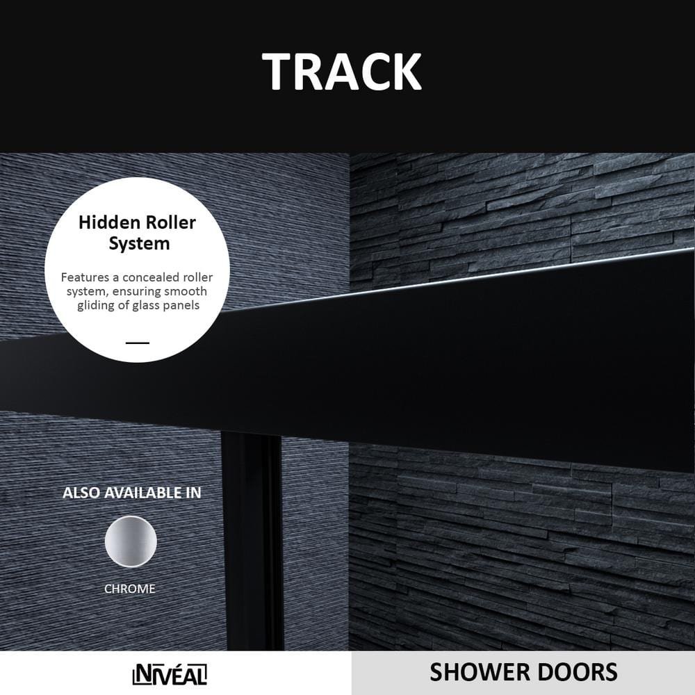 Alvin 59 in. W x 56 in. H Sliding Framed Tub Door in Matte Black Finish - Image 3