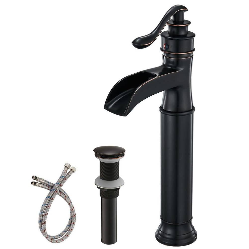 Single Hole Single Handle Bathroom Vessel Sink Faucet in Oil Rubbed Bronze