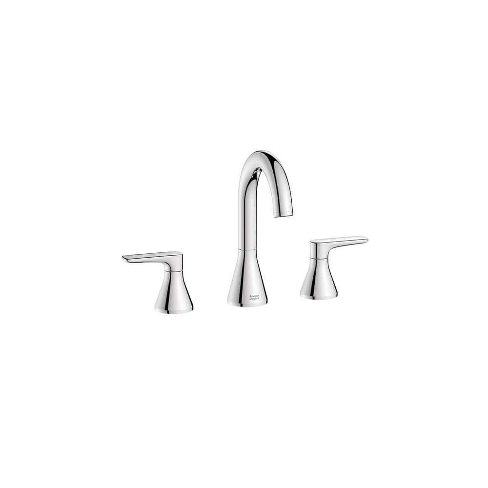 Aspirations 8 in. Widespread 2-Handle Bathroom Faucet with Drain Polished Chrome - Image 2