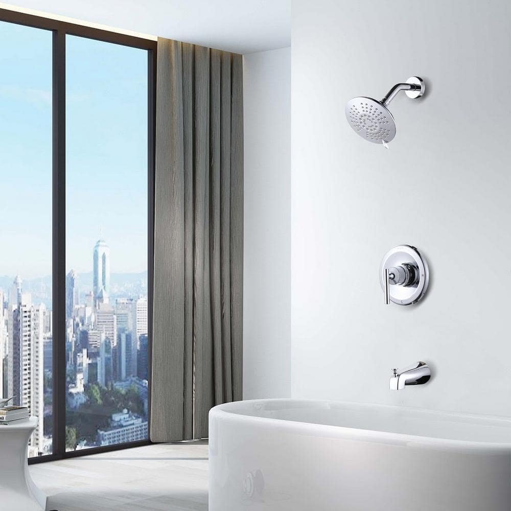 Single Handle 5-Spray Shower Faucet 1.8 GPM with High Pressure Balance, Corrosion Resistance in Polished Chrome - Image 3