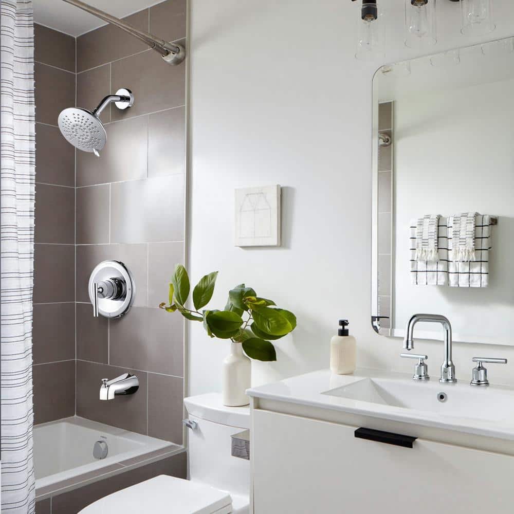 Single Handle 5-Spray Shower Faucet 1.8 GPM with High Pressure Balance, Corrosion Resistance in Polished Chrome - Image 2