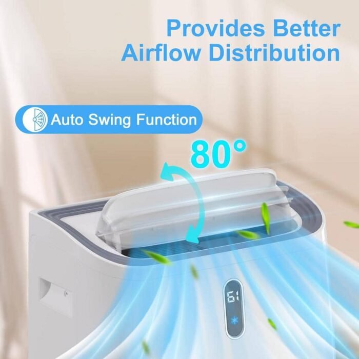 14,000 BTU Portable Air Conditioner Cools 700 sq. ft. with Heater and Dehumidifier with Remote and WIFI in White - Image 4