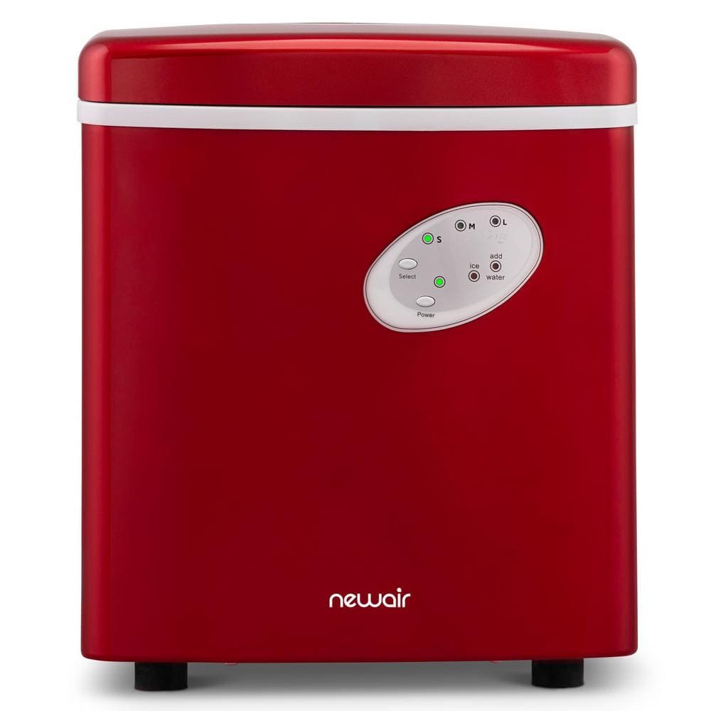 Portable 28 lb. of Ice a Day Countertop Ice Maker BPA Free Parts with 3 Ice Sizes and Ice Scoop - Red