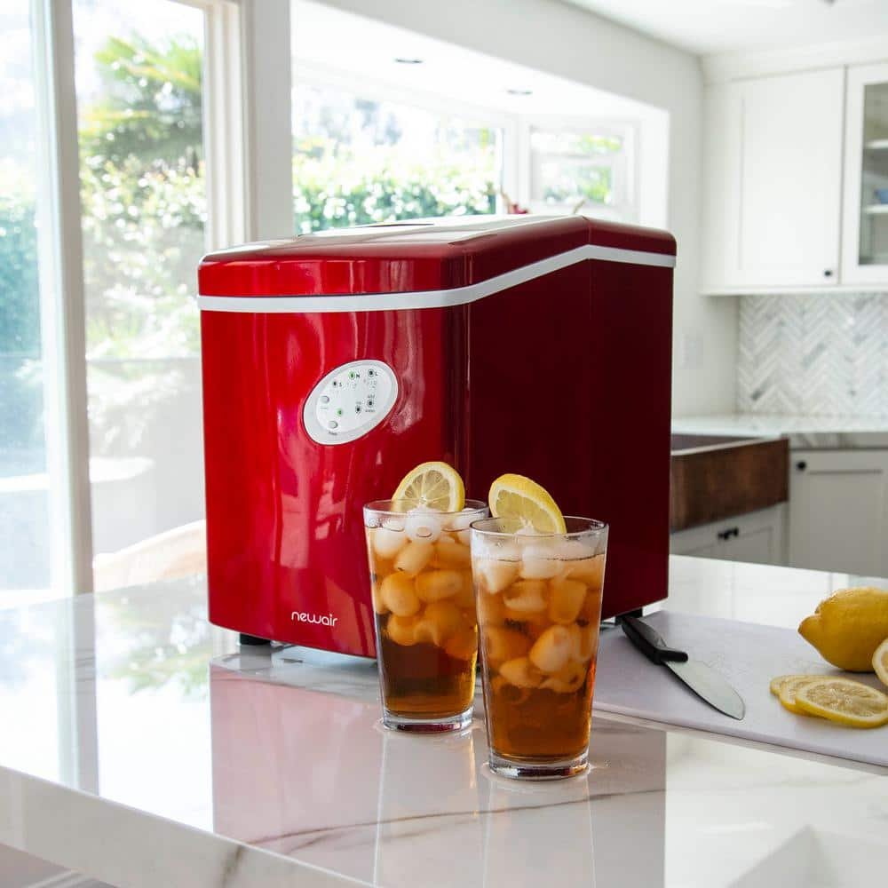 Portable 28 lb. of Ice a Day Countertop Ice Maker BPA Free Parts with 3 Ice Sizes and Ice Scoop - Red - Image 2