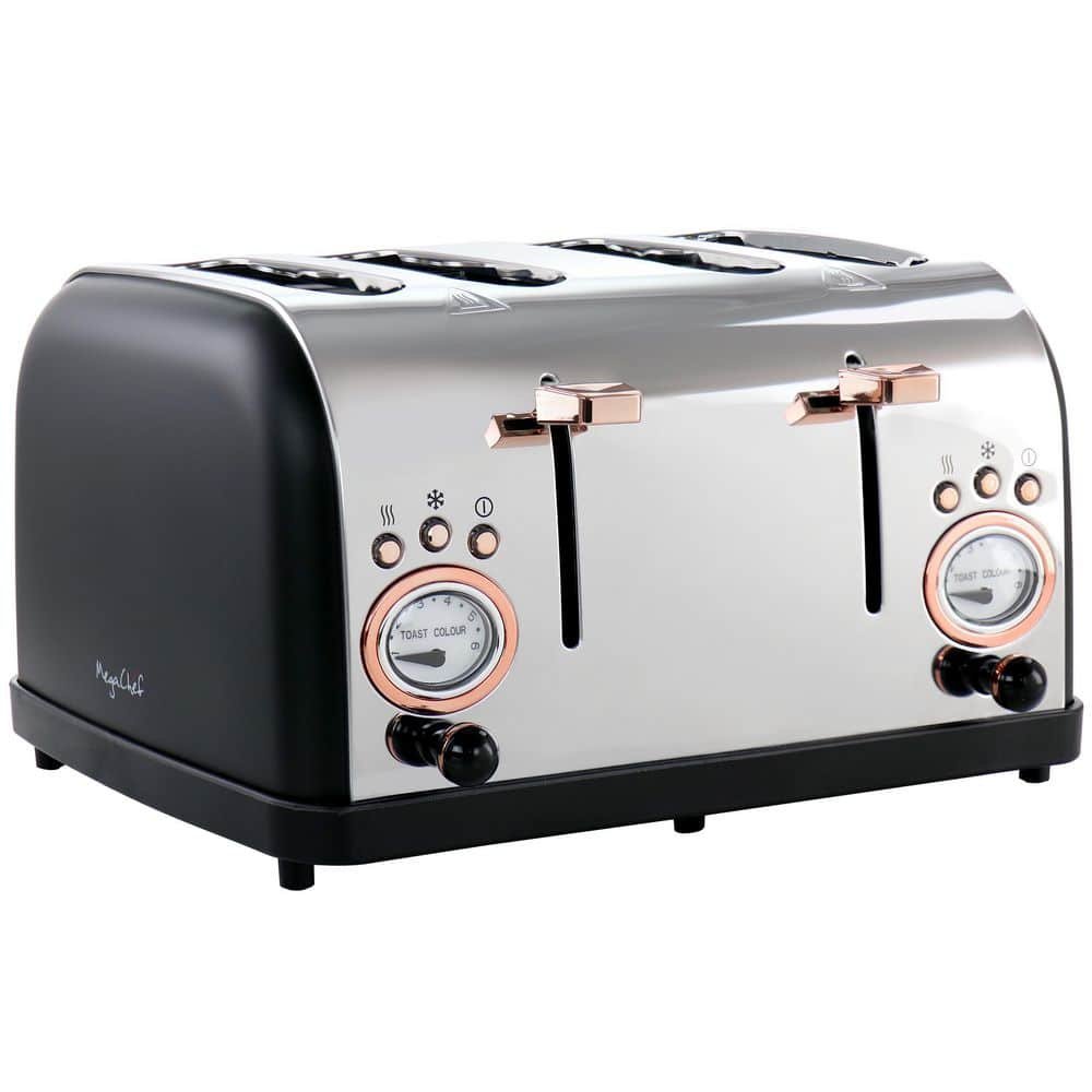 4-Slice Wide Slot Toaster With Variable Browning in Black and Rose Gold - Image 2